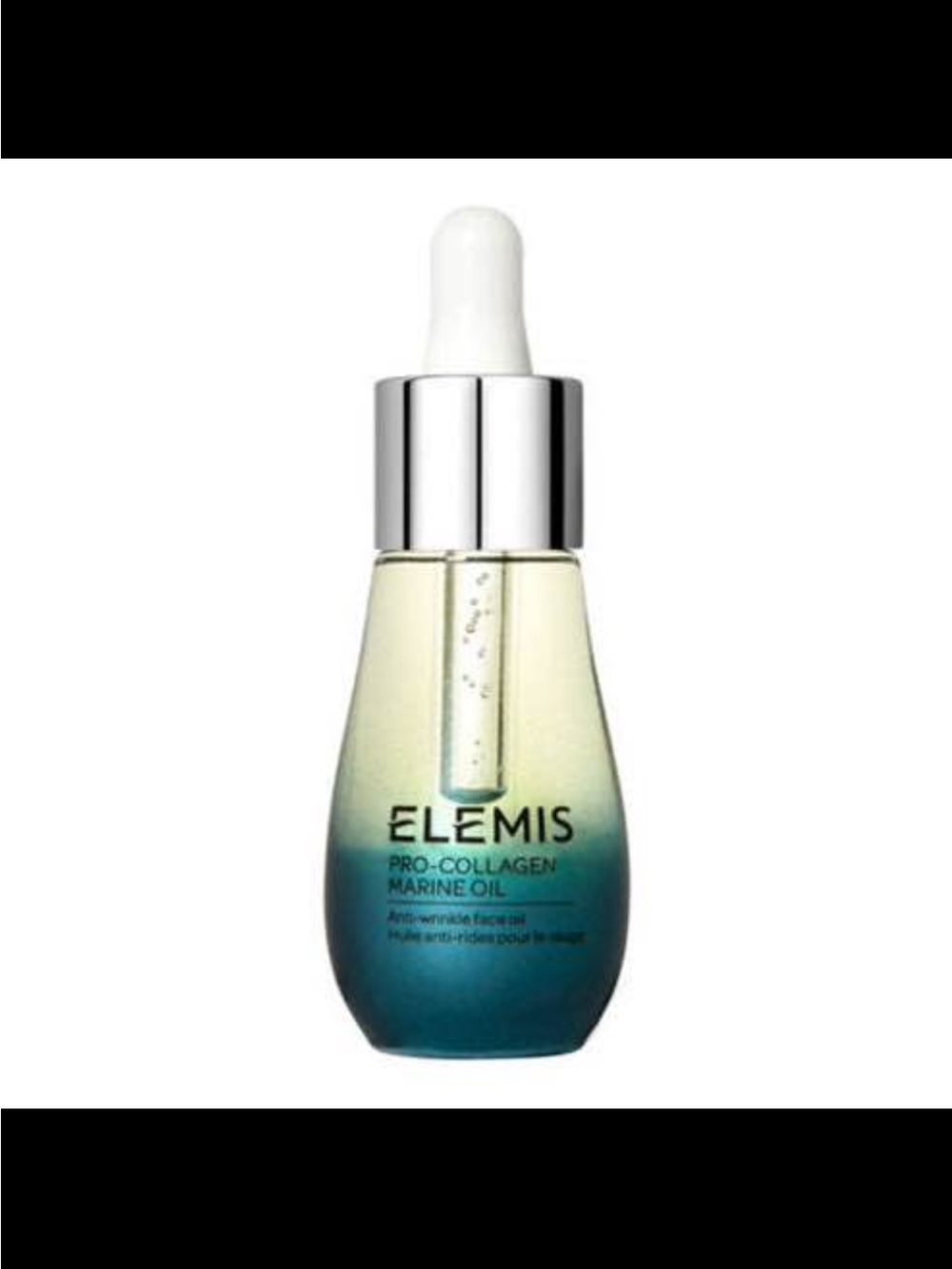 ELEMIS Gradient Blue to Light Green Serum Bottle with Silver Cap